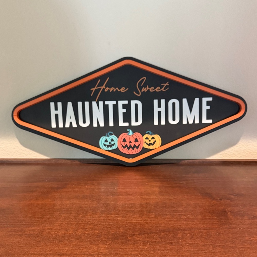 Ashland Halloween Haunted Home Sign - Black and Orange